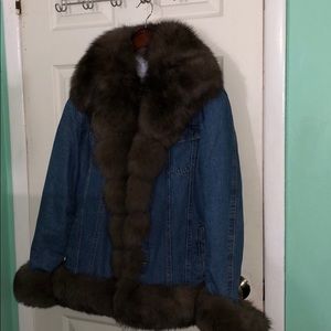 Arctic Fox Fur Jeans Jacket